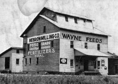 Hebron Ohio Milling Company building photograph from around 1950